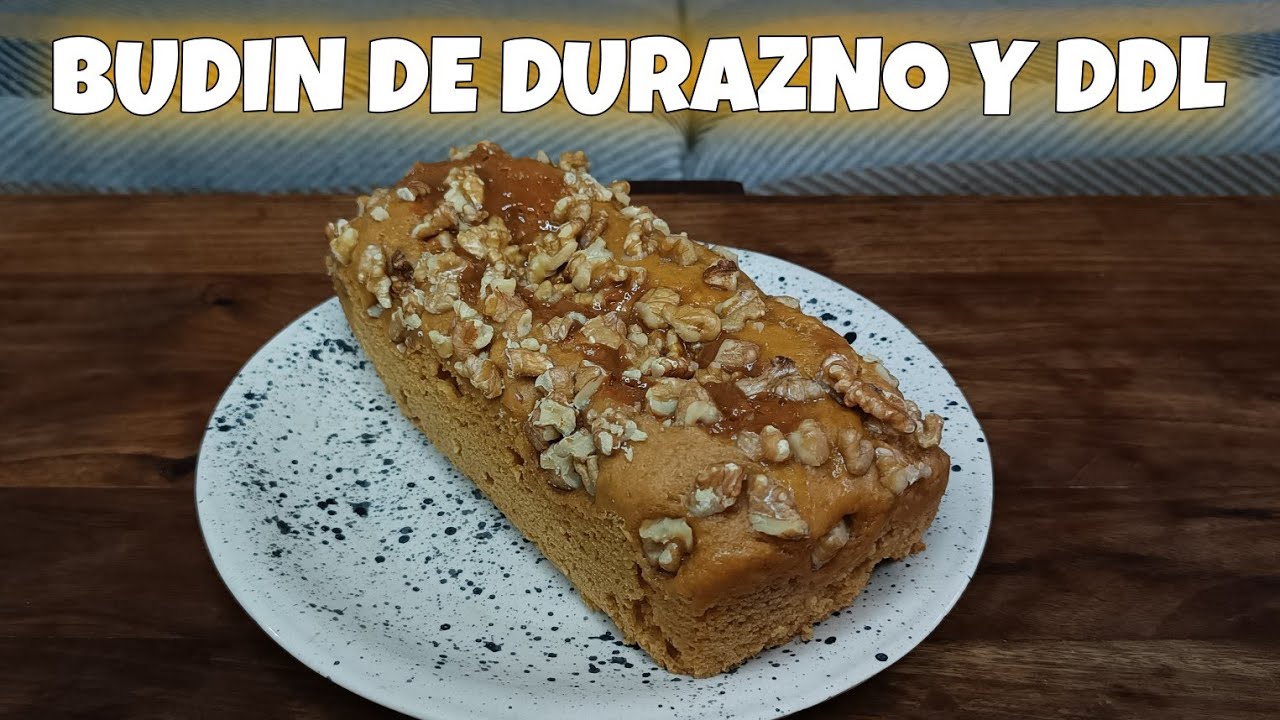 BUDÍN DE DURAZNO Y DULCE DE LECHE - PILA TE COCINA