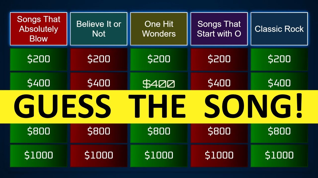 Guess the Song Jeopardy Style | Quiz #60