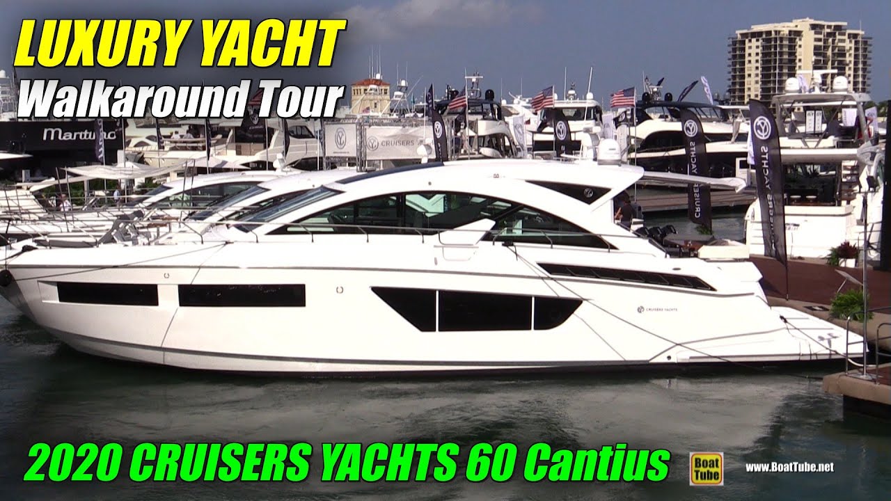 2020 Cruisers Yachts 60 Cantius Luxury Yacht - Walkaround Tour - 2020 Miami Yacht Show