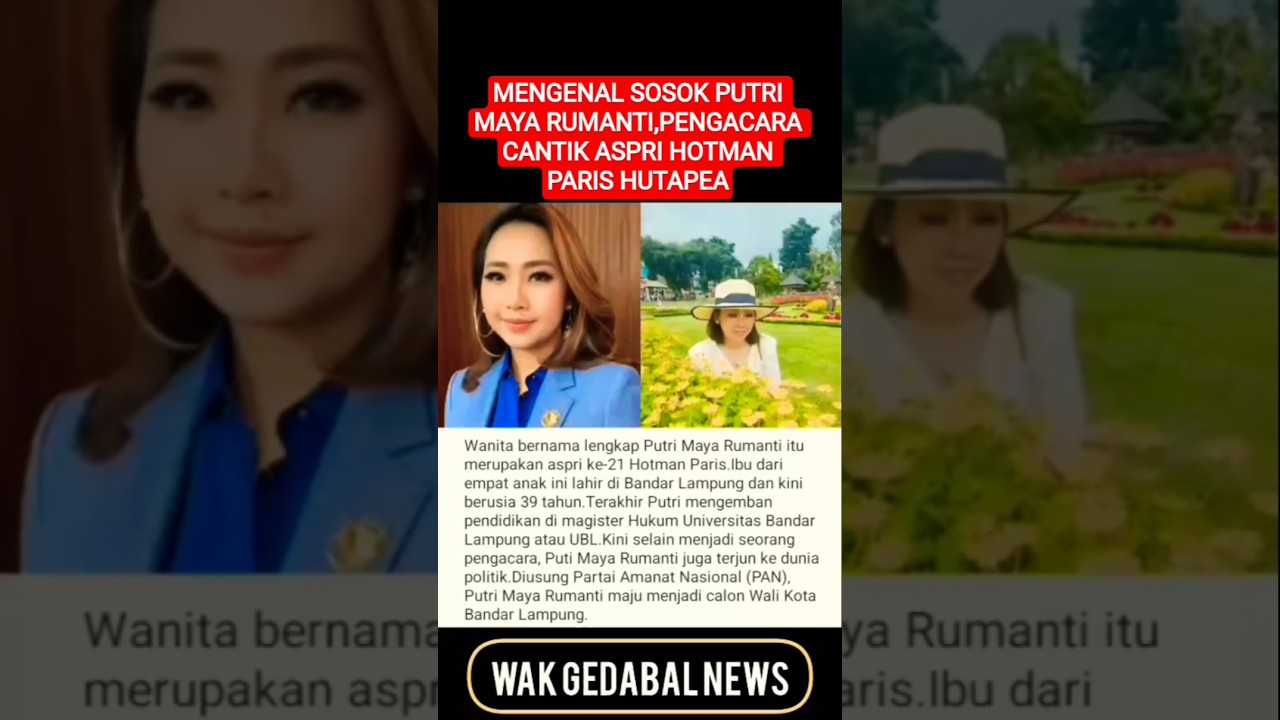 MENGENAL SOSOK PUTRI MAYA RUMANTI,PENGACARA CANTIK ASPRI HOTMAN PARIS HUTAPEA #shortsvideo