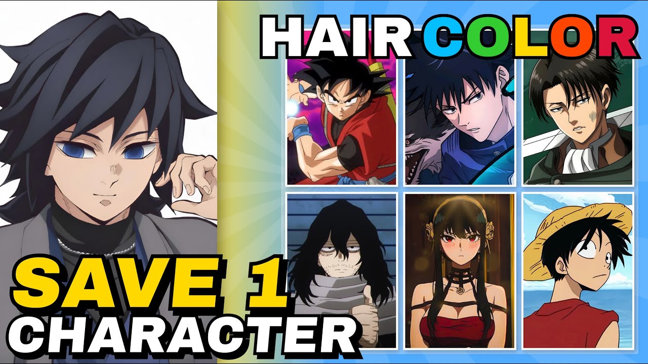 Save 1 ANIME CHARACTER for each HAIR COLOR 🔥 | Very HARD | Anime Quiz