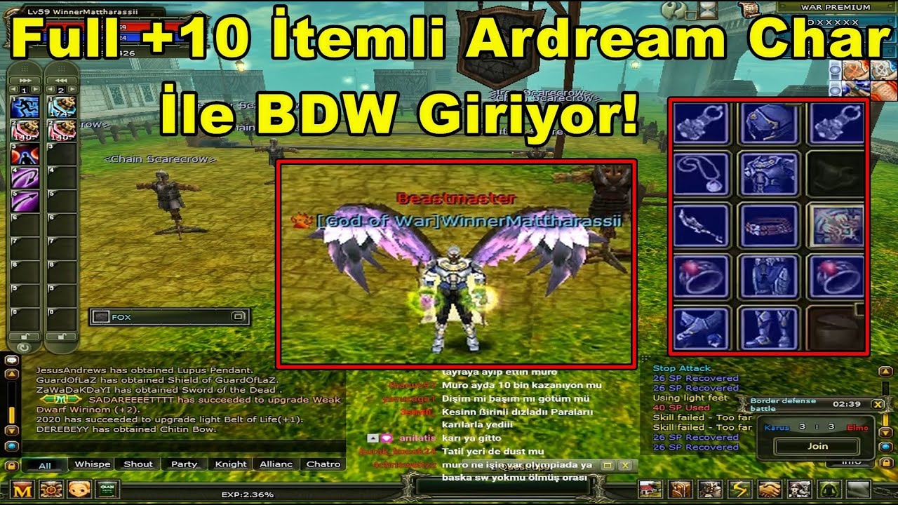 DomenicoWacco - Full +10 İtemli Ardream Char İle BDW'ye Giriyor! | Knight Online