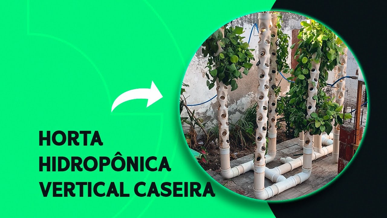 Horta hidropônica vertical caseira