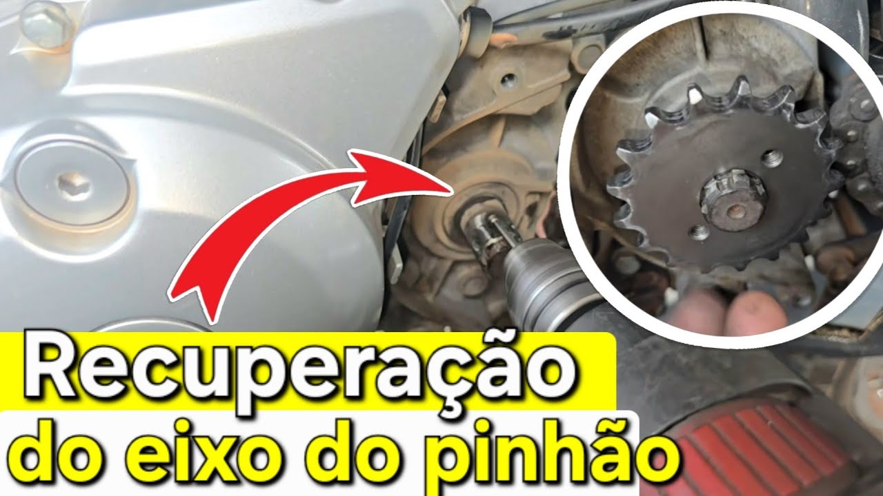 Recuperando eixo do pinhão da bros150 que deslizou