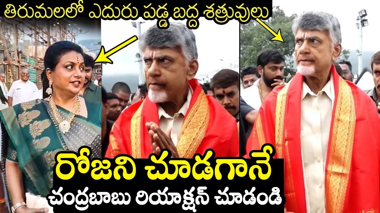 ఎదురుపడ్డ బద్ద శత్రువులు 😱Chandrababu UNEXPECTED Reaction after Seeing RK Roja At Tirumala Temple