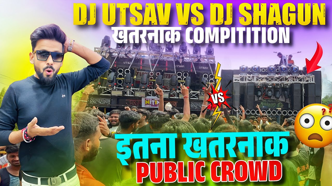DJ Shagun VS DJ Utsav Khatrnak Competition And public relations Moradabad Kawad Yatra 2025 Roadshow 