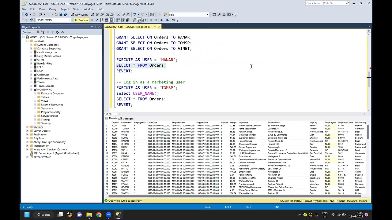 Implementing Row Level Security on SQL Server