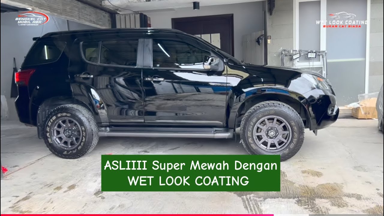 Hasil Akhir Wet Look Coating Mobil Isuzu Mux Dengan Warna Special Deep Black