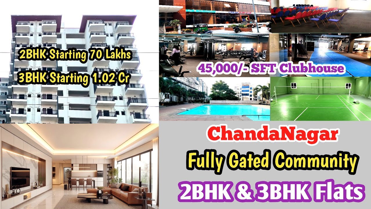 Fully Gated Community Flats|2BHK & 3BHK Apartment Flats In ChandaNagar|Low Budget Flats In Hyderabad