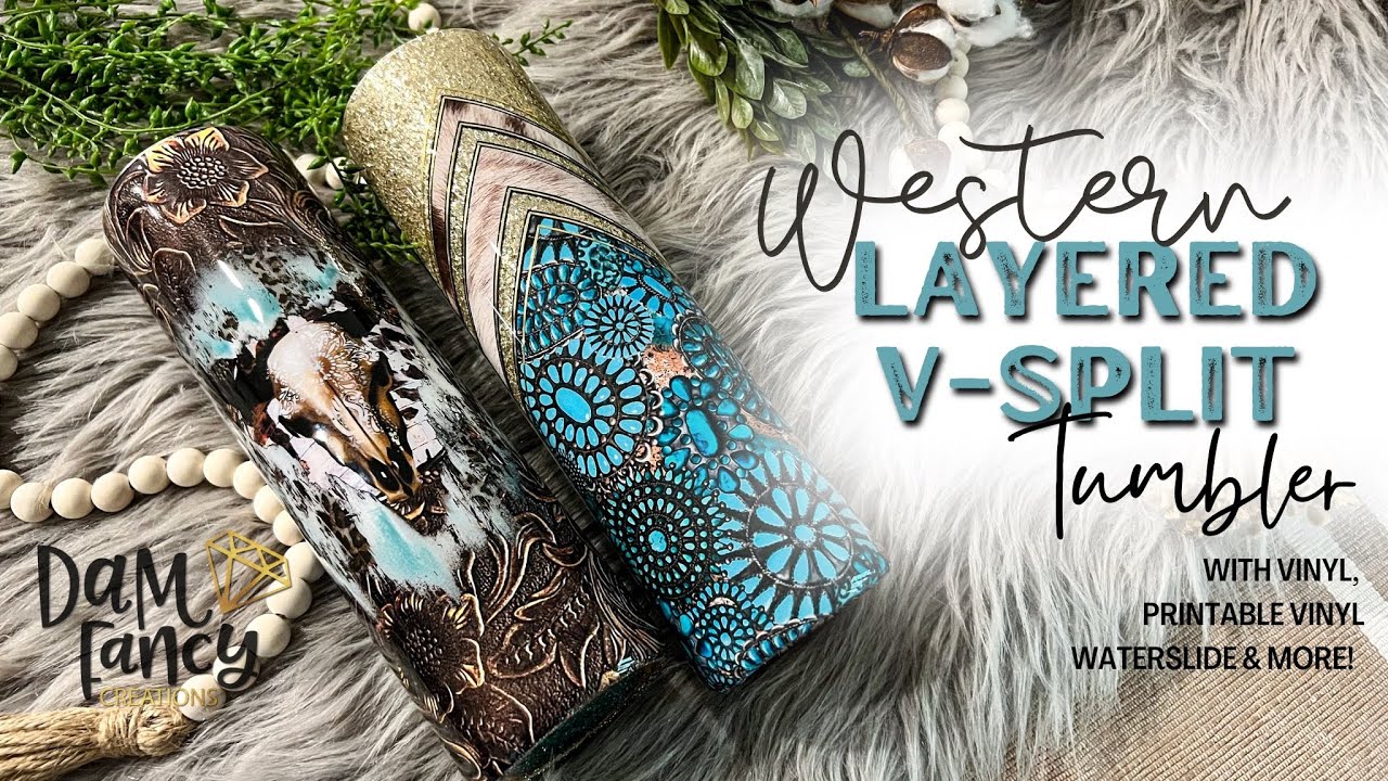 Western Distressed Reverse V-Split Tumbler Tutorial l DAM Fancy Creations