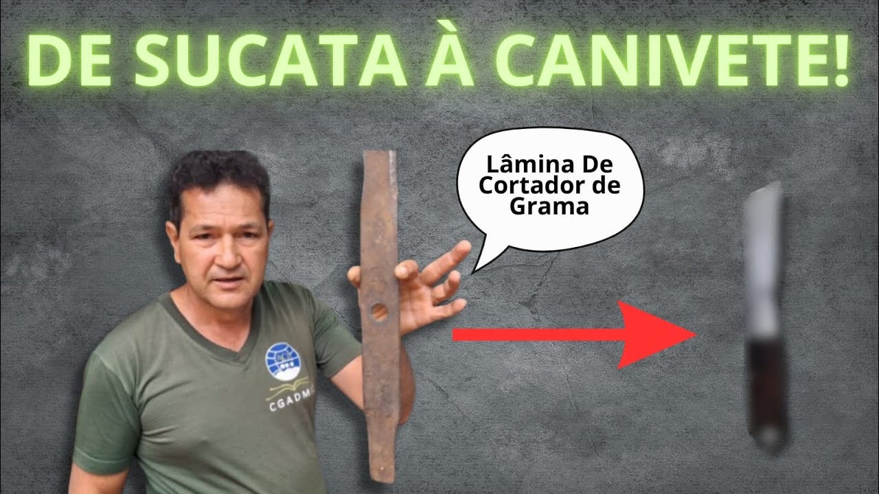Transformei uma Lâmina de Cortador de Grama em um Canivete Artesanal!
