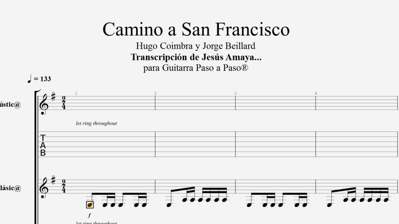 Camino a San Francisco (punteo) Tablatura por Jesús Amaya...