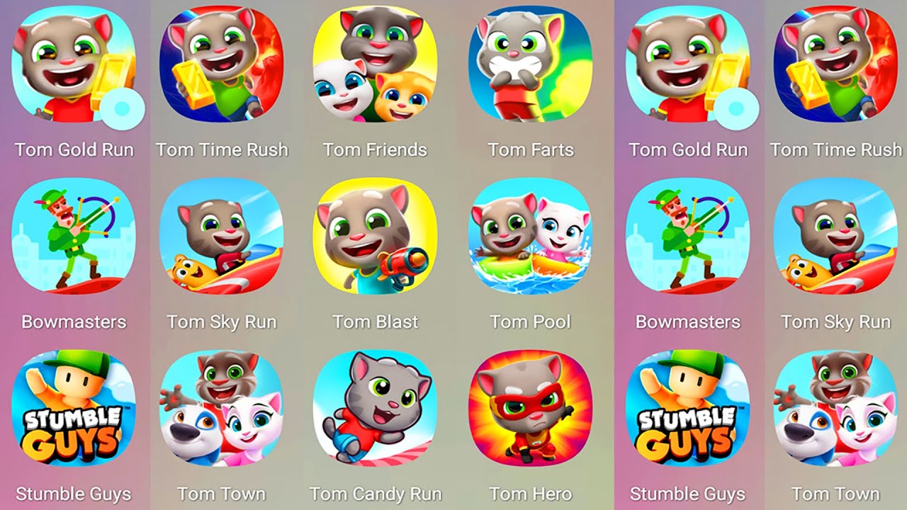 Tom Godl Run,Tom Farts,Tom Town,Om Nom:Run,My Angela2 Tom Blast ,Tom's Bubbles,My Tom,Tom Sky Run,✨✨