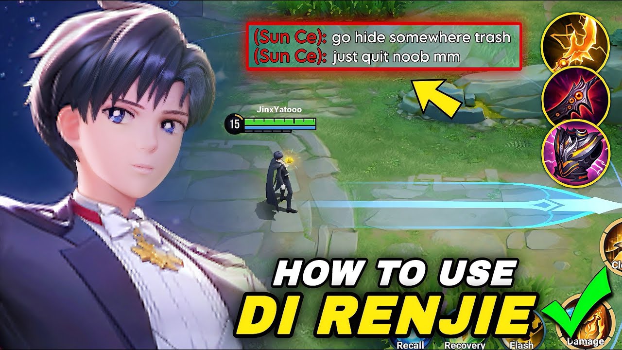 HOW TO USE DI RENJIE SKILL PROPERLY TO DOMINATE IN FARM LANE PEAK RANK! | DI RENJIE BUILD & ARCANA