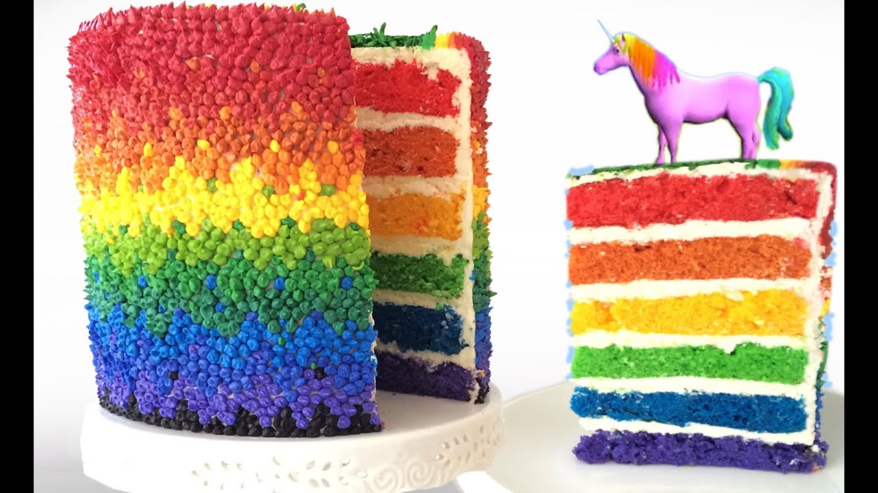 RAINBOW CAKE UNICORN How To Cook That Rainbow Cake by Ann Reardon