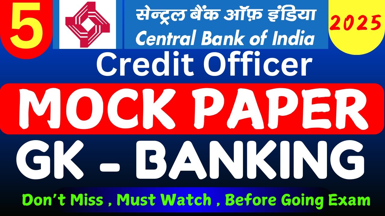CBI Credit Officer GK Mock Test | Central Bank of India Credit Officer General Awareness Mock Paper