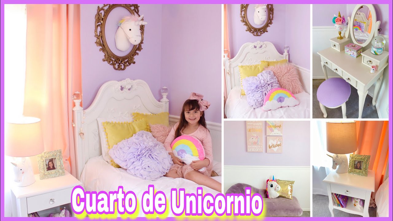 DECORACION DEL CUARTO DE AURORITA 🦄 CUARTO UNICORNIO