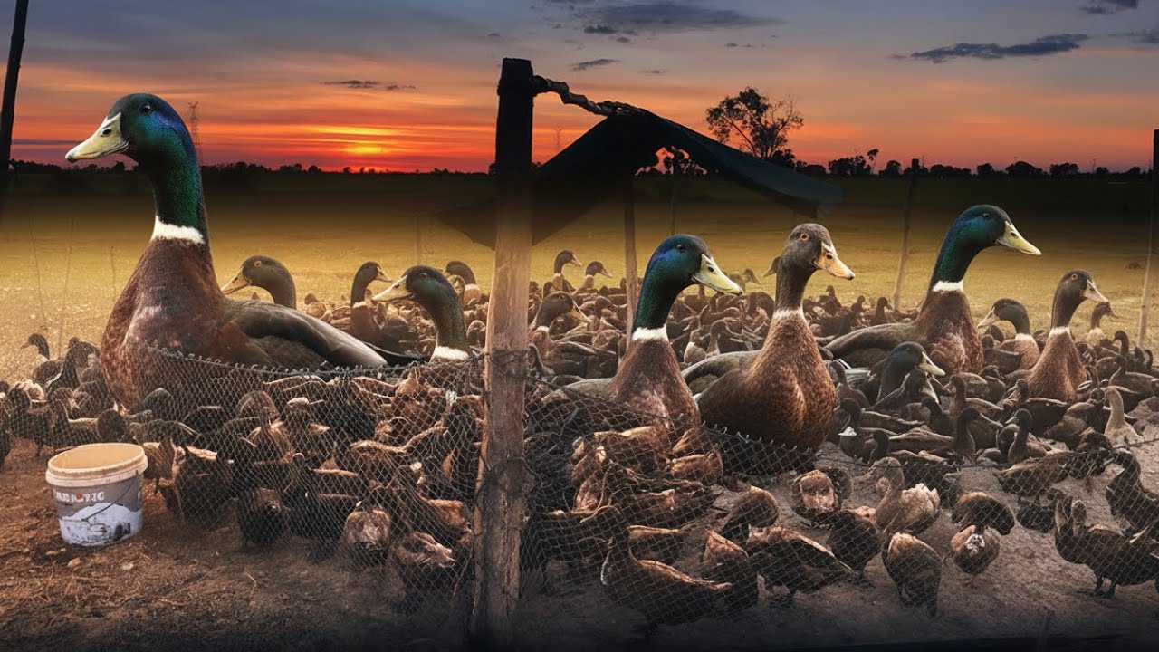 Massive Duck Farm at Golden Hour | Relaxing Nature Video