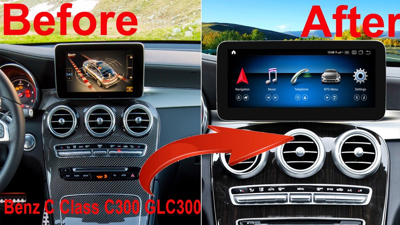 Mercedes Benz C GLC Class C300 GLC300 Radio upgrade W205 stereo replacement Carplay installation
