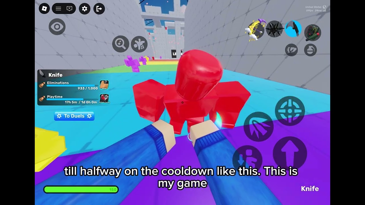 I want to get good at knife in rivals mobile
