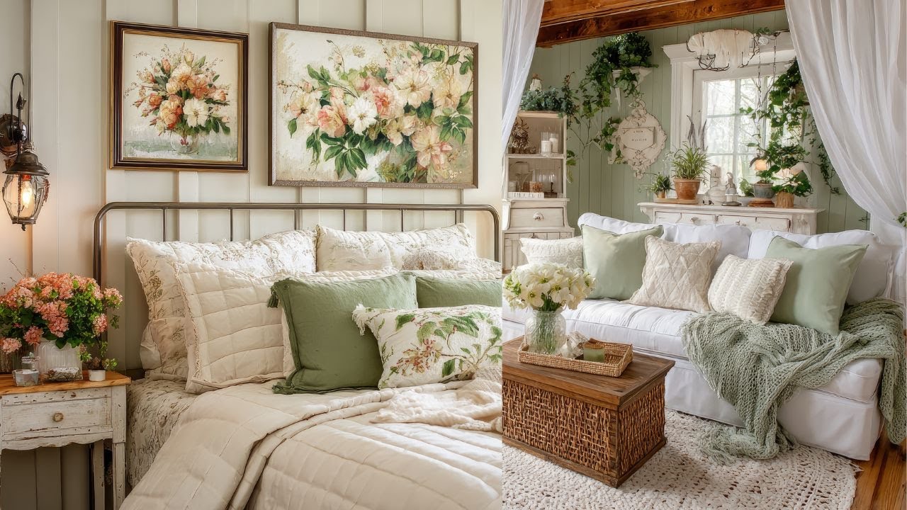 Tiny Green & Cream Romantic Farmhouse 🌿 | Budget Friendly DIY Cottage That Feels Elegant