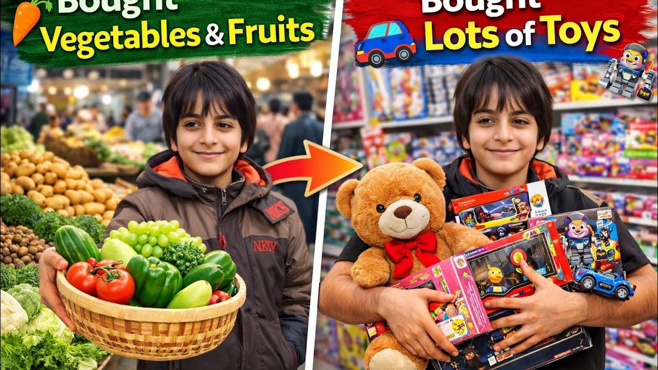 Bought Vegetables & Fruits | Bought Lots of Toys | Hashir Market Day