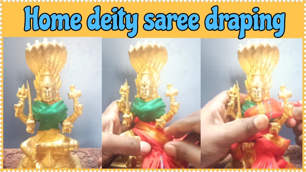 How to drape saree for Amman | Amman alangaram | Home deity | அம்மனுக்கு புடவை கட்டுவது