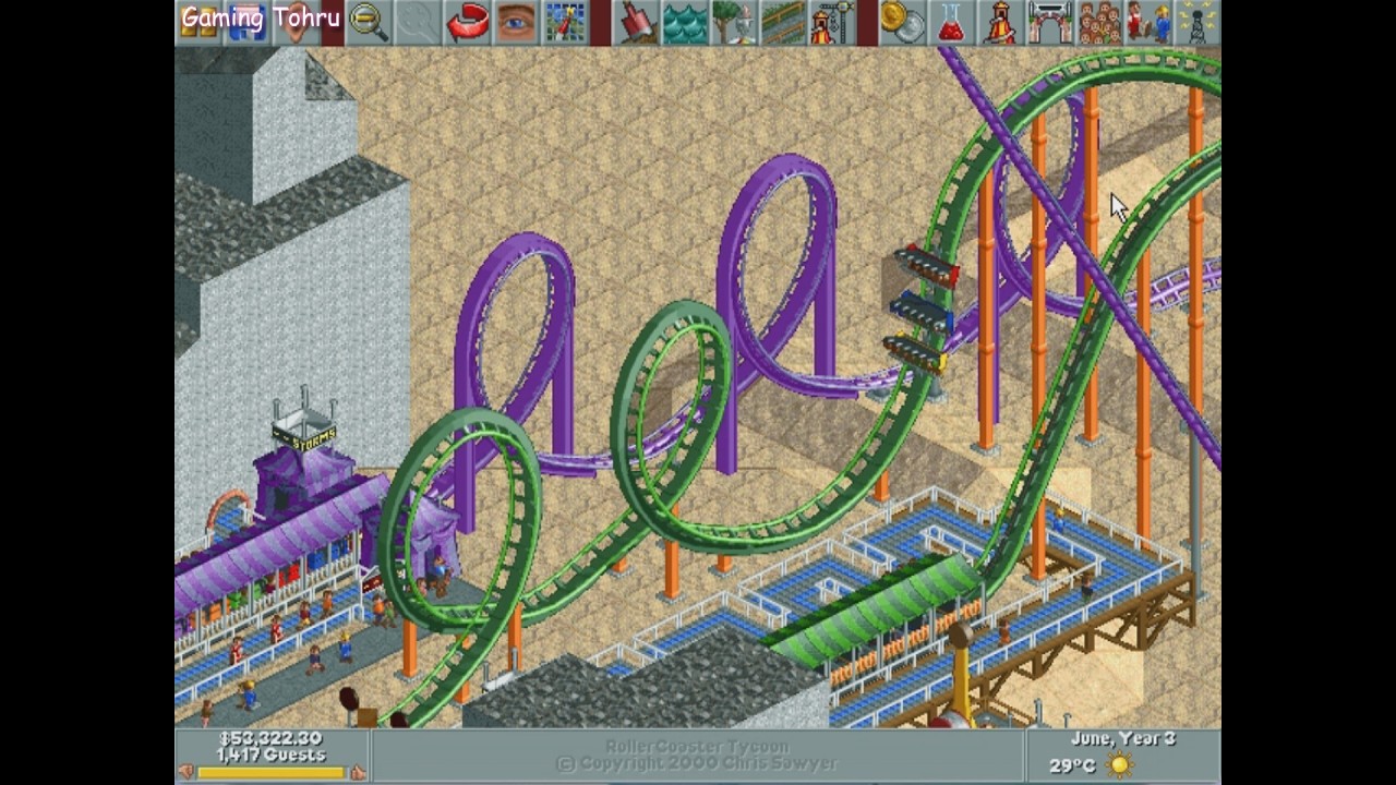 RollerCoaster Tycoon Deluxe Razor Rocks Gameplay #2 1080p 60fps