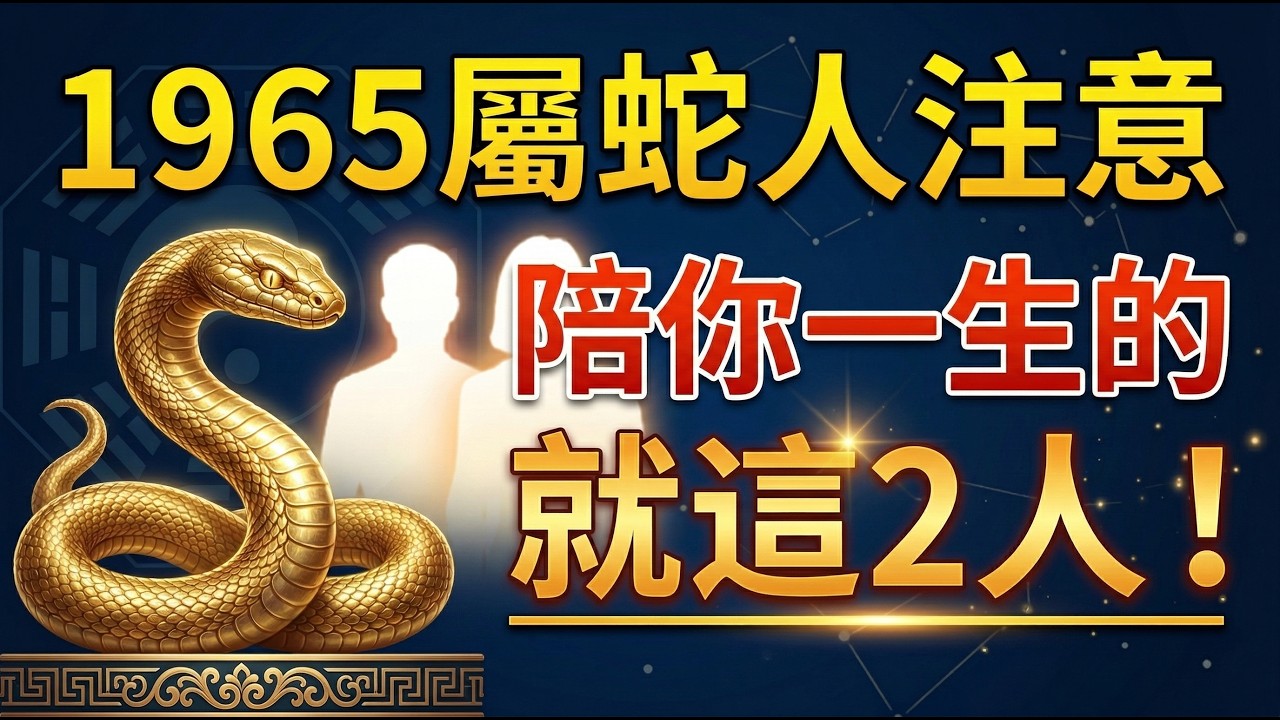 1965年屬蛇人，你別不信！真正陪你一生的就這「兩個人」，其他人都是過客！#1965年屬蛇 #1965年生肖蛇 #2026生肖蛇運勢 #屬蛇2026運勢 #生肖蛇 #貴人 #八字相剋 #八字相合 #蛇