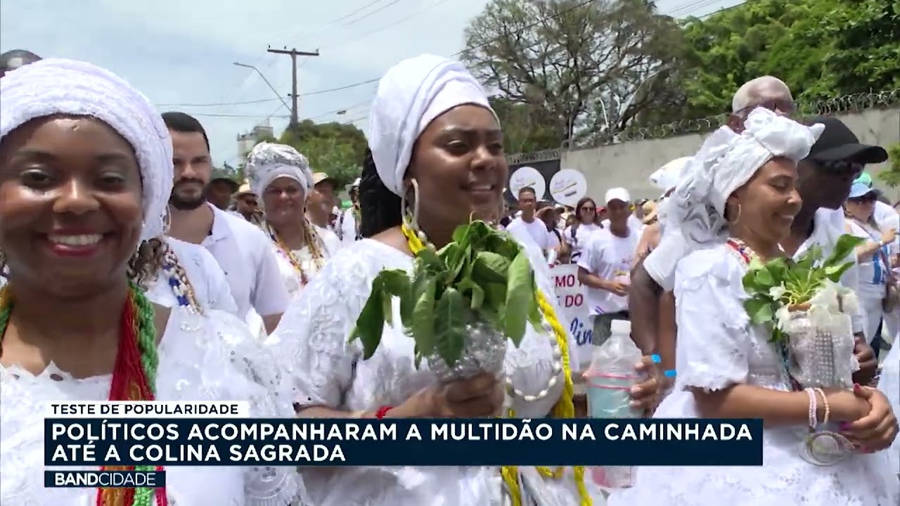 Lavagem do Senhor do Bonfim - Políticos acompanham caminhada até à Colina Sagrada - Band Cidade