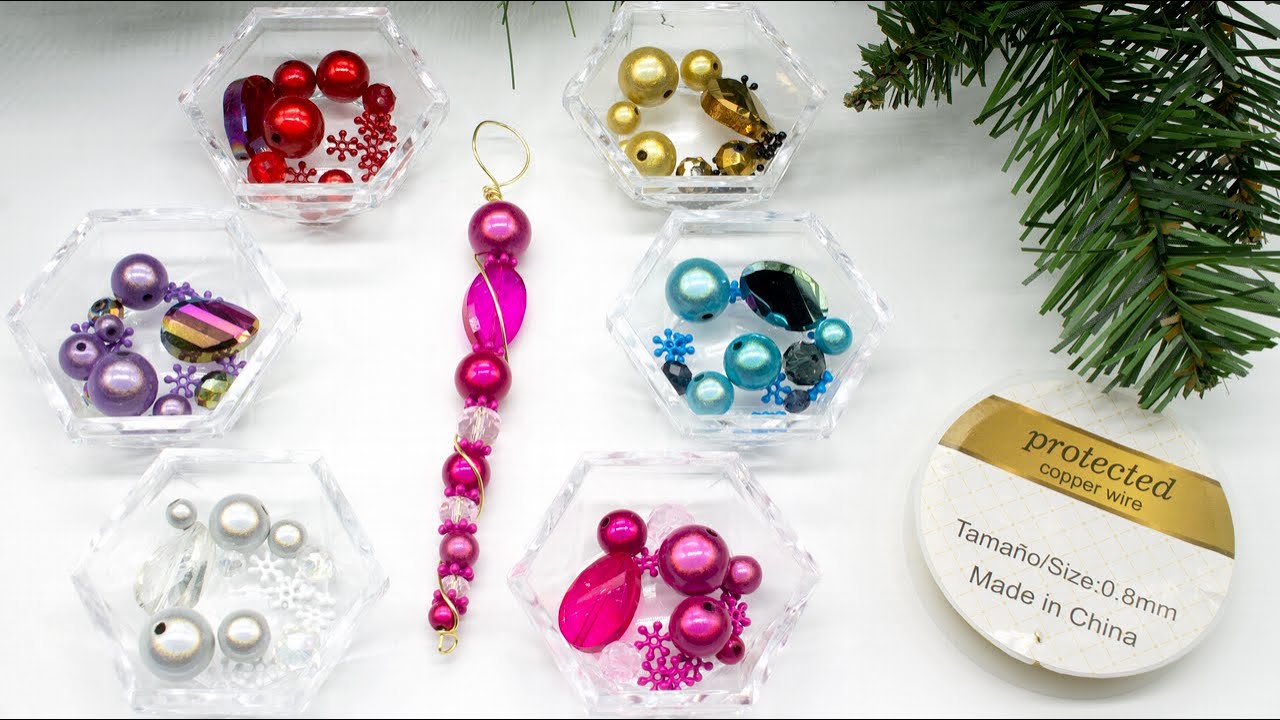Beaded Wire Icicle Tree Decorations Using Miracle Beads