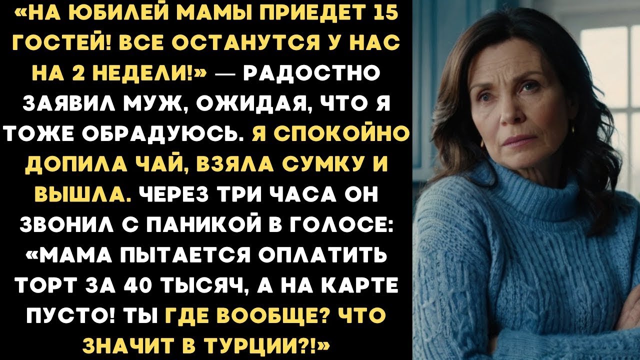 «На юбилей мамы приедет 15 гостей! Все останутся у нас на 2 недели!» — радостно заявил муж...