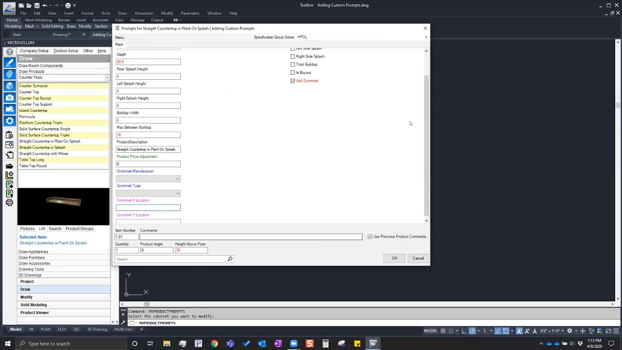 Microvellum LIVE - How to Add User-Defined Prompts to Products