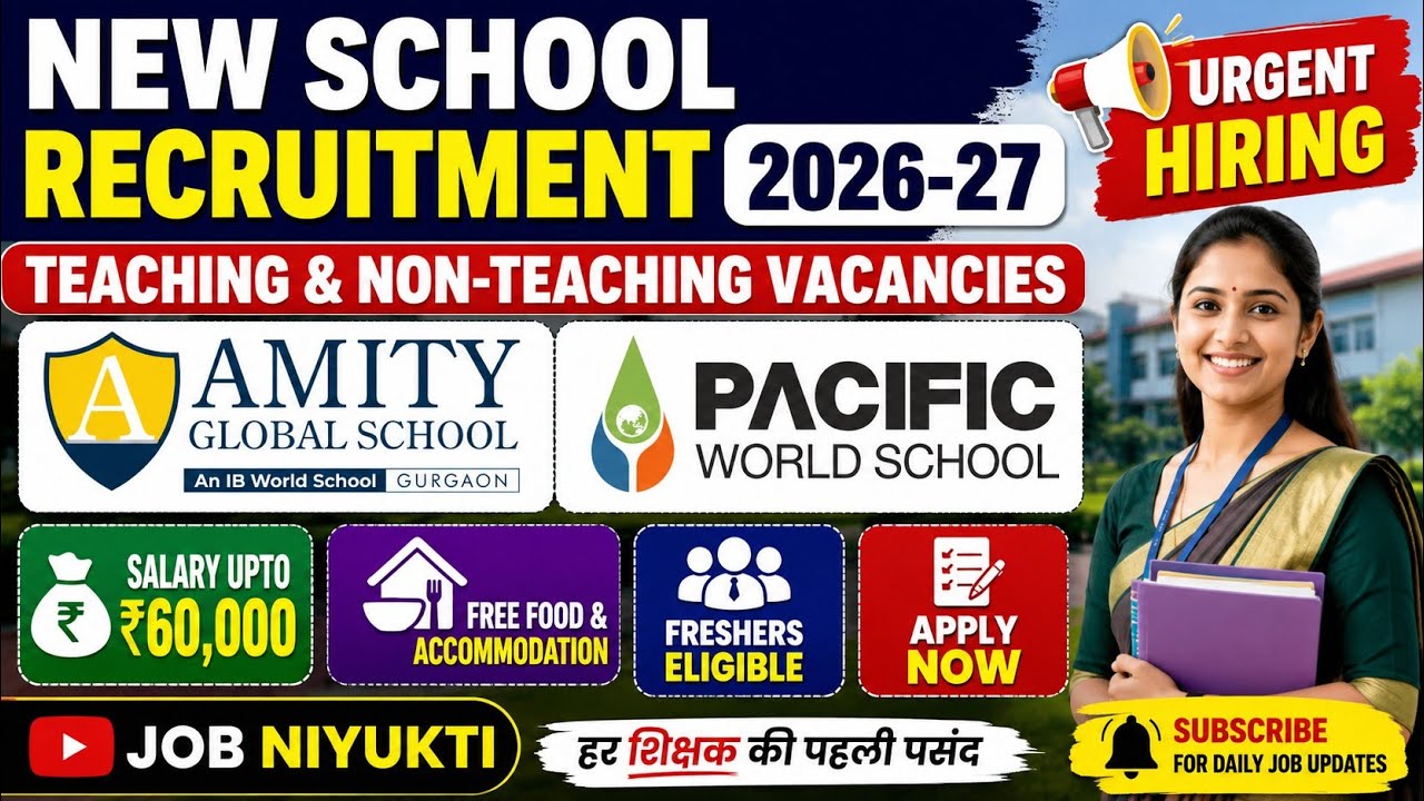 🔥 Latest School Recruitment 2026-27 | PGT TGT PRT & Non-Teaching Jobs | Salary Upto ₹60k | Apply Now