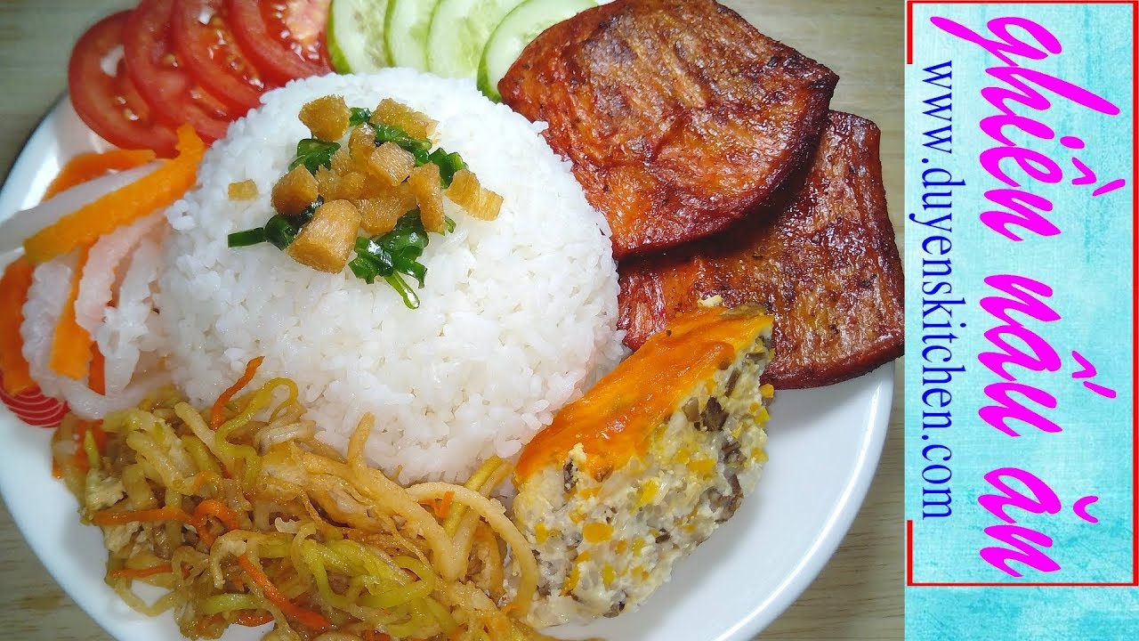 Cách Làm CƠM SƯỜN BÌ CHẢ CHAY | Ướp Sườn, Phi Tóp Mỡ, Pha Nước Mắm By Duyen's Kitchen | Ghiền nấu ăn
