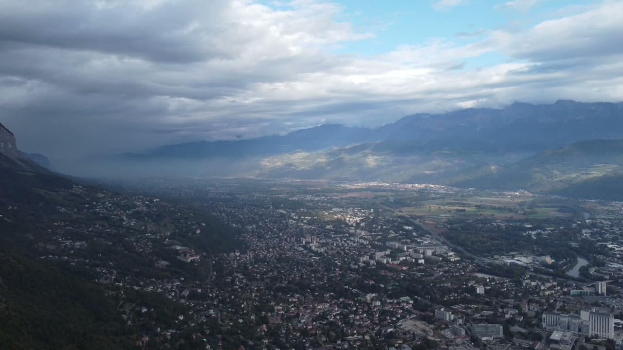 Grenoble seen in 4k drone