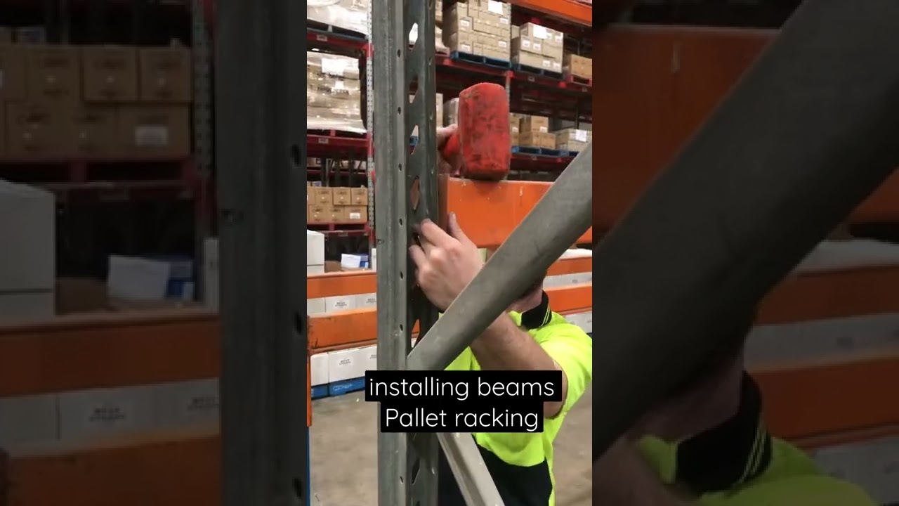 Installing beams Professional pallet racking