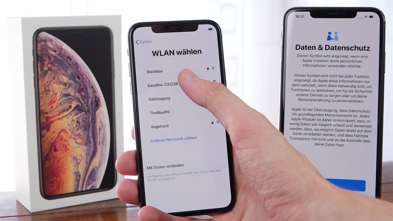 Apple iPhone Xs (Max) einrichten (Normal und Schnellstart)