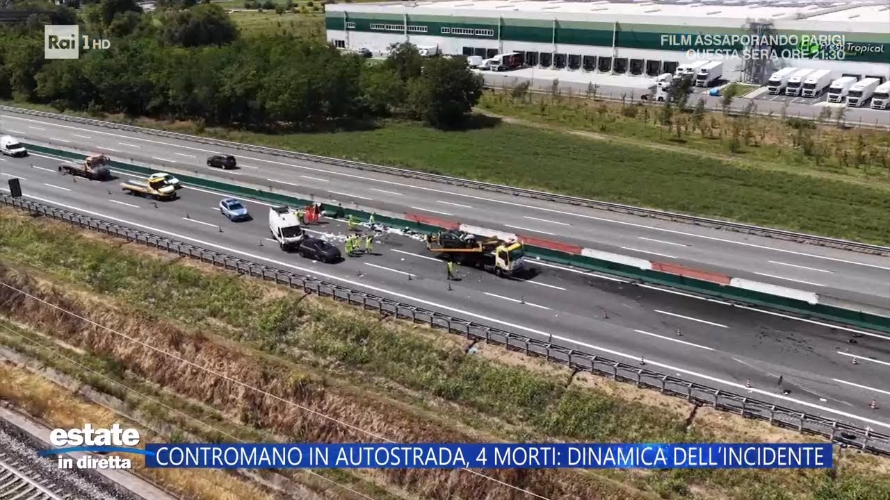 Anziano contromano in autostrada: 4 morti, la dinamica dei fatti - Estate in Diretta 29/05/2025