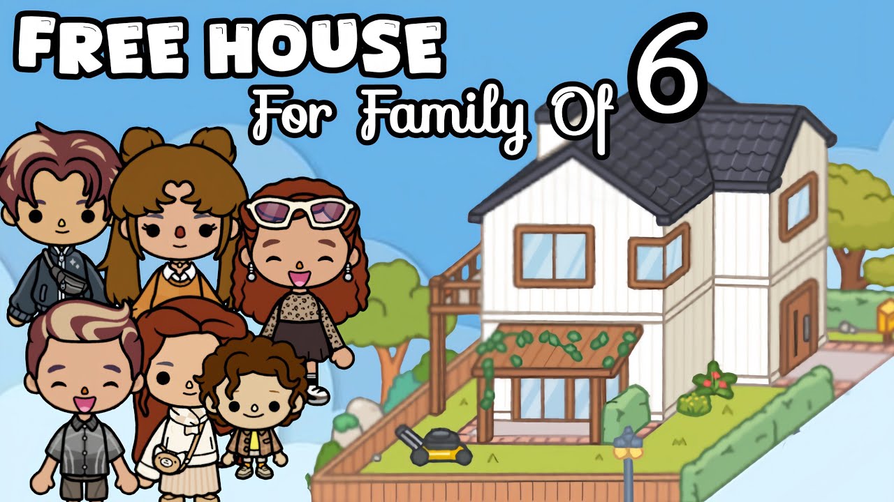 FREE HOUSE Design Toca Boca 🏠 House Ideas For FAMILY of 6 [House Design]✨Toca LifeWorld Makeover