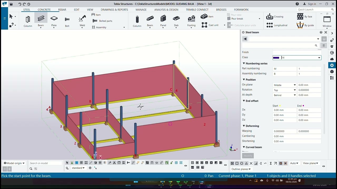 Tekla Sructures : Permodelan Gudang Baja - Kelompok 5