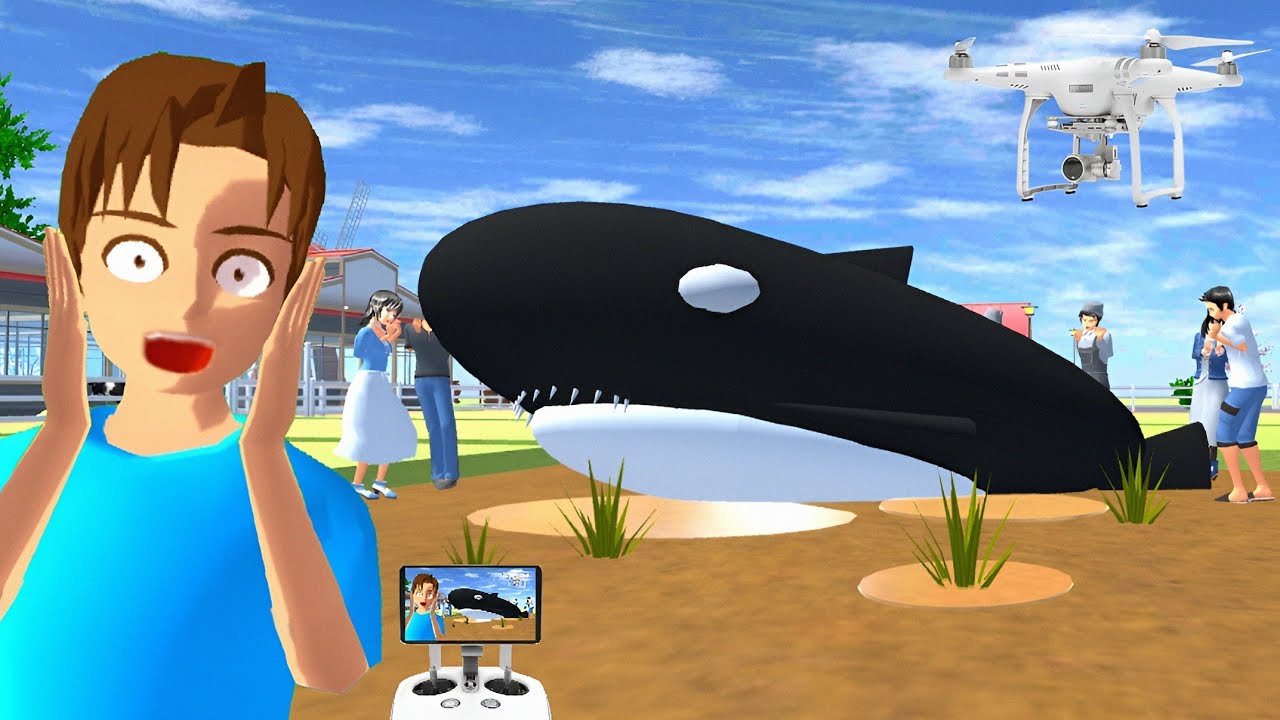 IKAN PAUS ORCA RAKSASA TERDAMPAR DI SAWAH!! Drone Yuta Mio Merekam Paus Orca  Di Sawah Warga Sakura😱