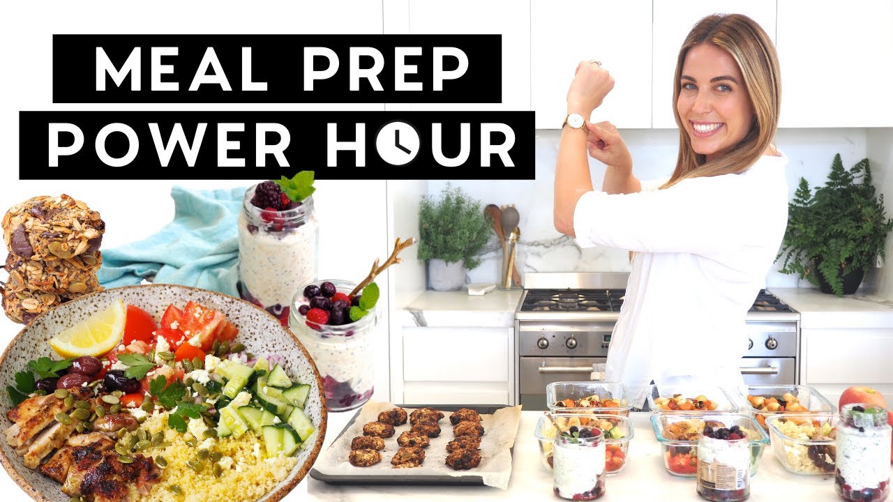 Healthy Meal Prep in 1 hr #WithMe // One Tray Gnocchi, Choc Chip Cookies, Bircher Muesli
