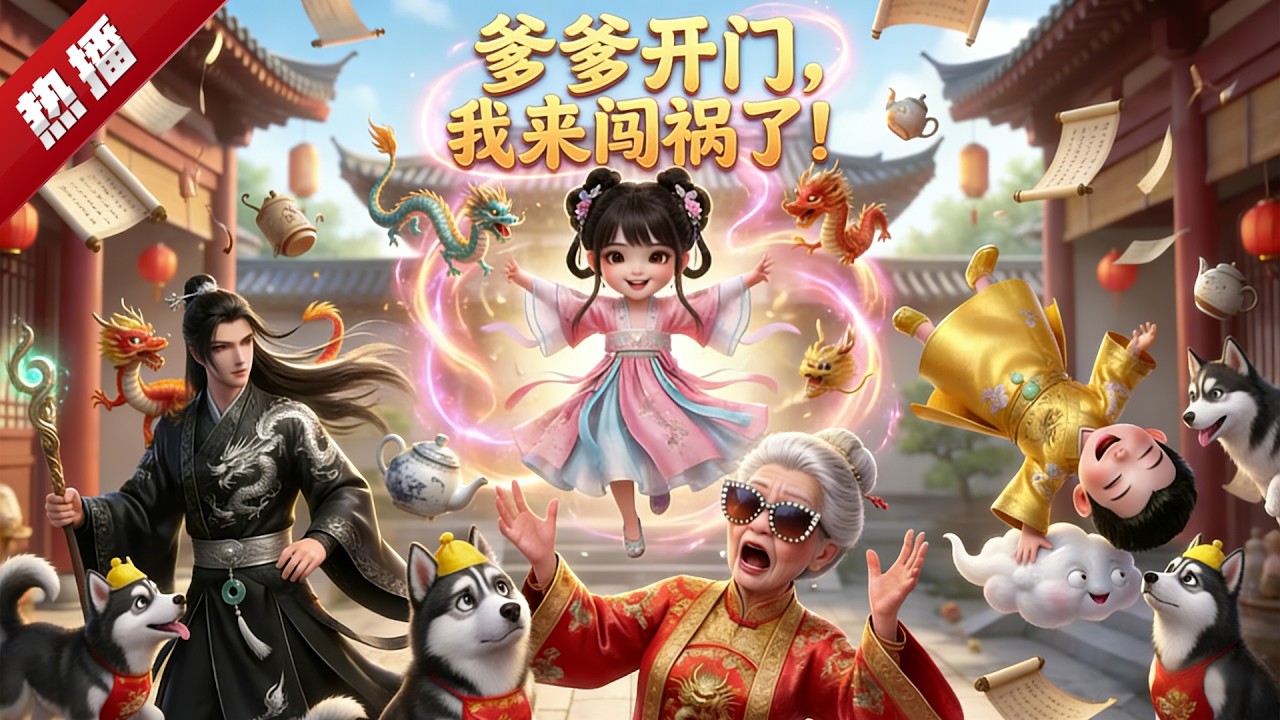 MULTI SUB《魔童崽崽：爹爹开门，我来闯祸了！》1~54集🌸小可爱回家后决定继承亲爹的遗产，花爹的钱潇洒一辈子。结果爹不仅没被她气死，身体还越来越硬朗了？ #AI #动漫 #无尽动漫社