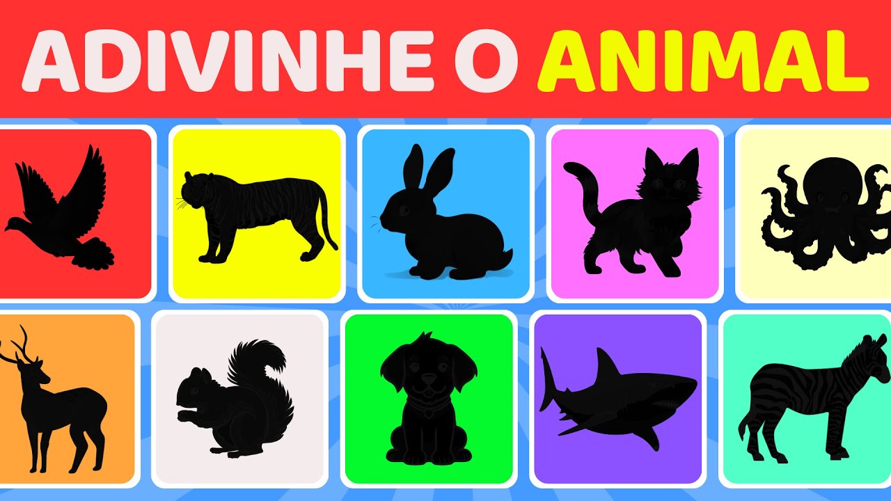 Desafio de Adivinhar o Nome de 50 Animais pela Sombra 🐶🦜🐿️, Apenas 5% Acertam Tudo | Guinea Quiz
