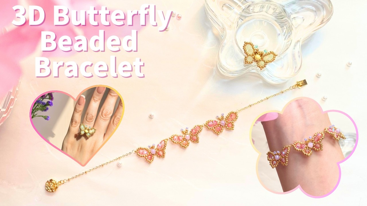 ✨ DIY 3D Beaded Butterfly Bracelet 🦋 | Easy Jewelry Making Tutorial for Beginners
