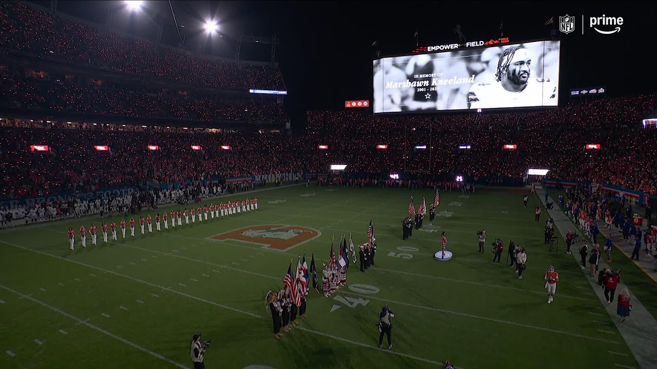 A Moment of Silence for Marshawn Kneeland during Thursday Night Football