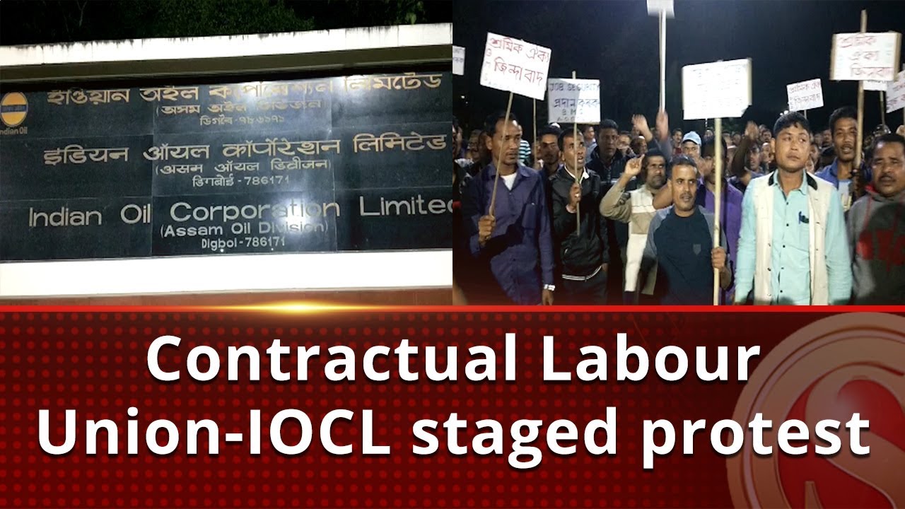 Contractual Labour Union-IOCL staged protest