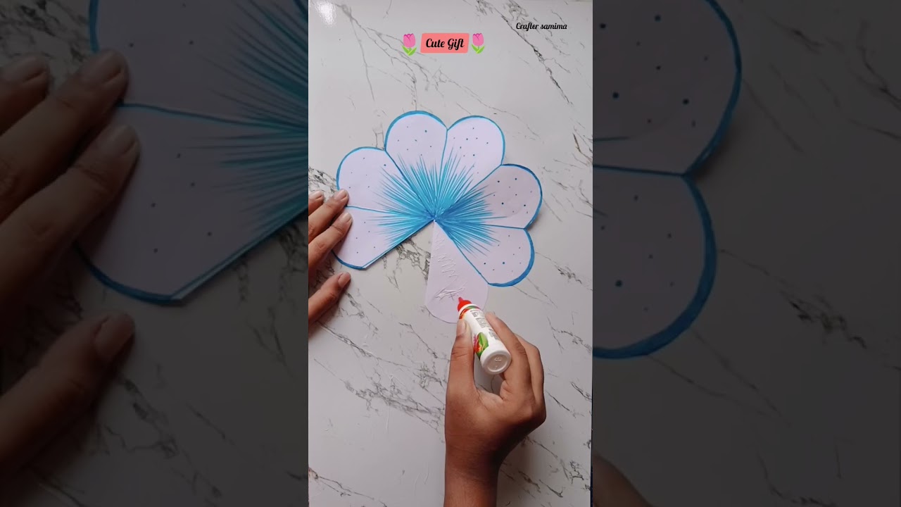 Try This Quick Flower Gritting Card 🌷#viral #trending #shortsvideo #love #motivation