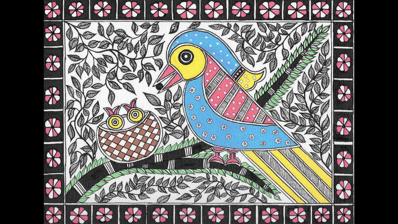 MADHUBANI ART TUTORIAL  BEGINNERS | How to draw MADHUBANI ART |  RICHA GALLERY | ART VALLEY